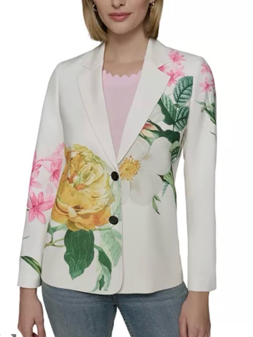 New KARL LAGERFELD PARIS Petite Placed Floral Jacket